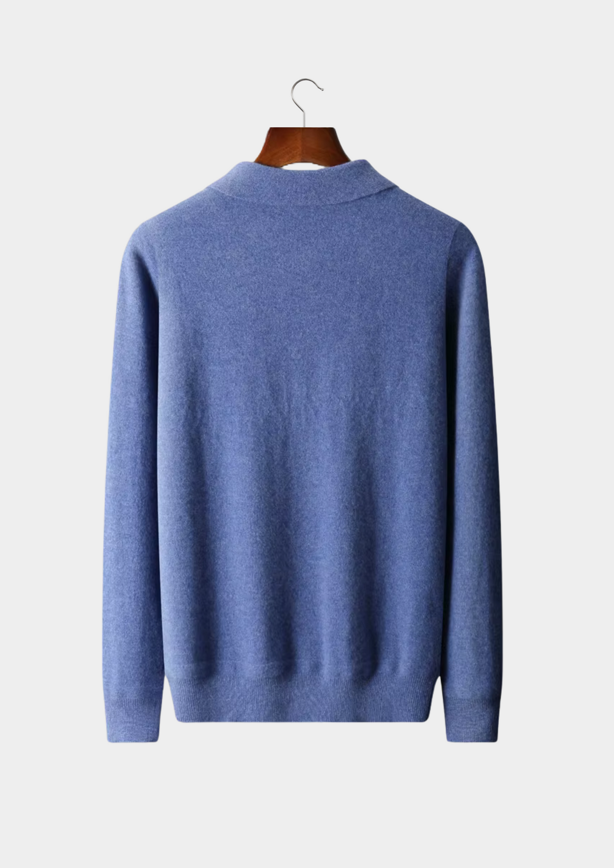 Fine Knit Wool Half Zip Polo