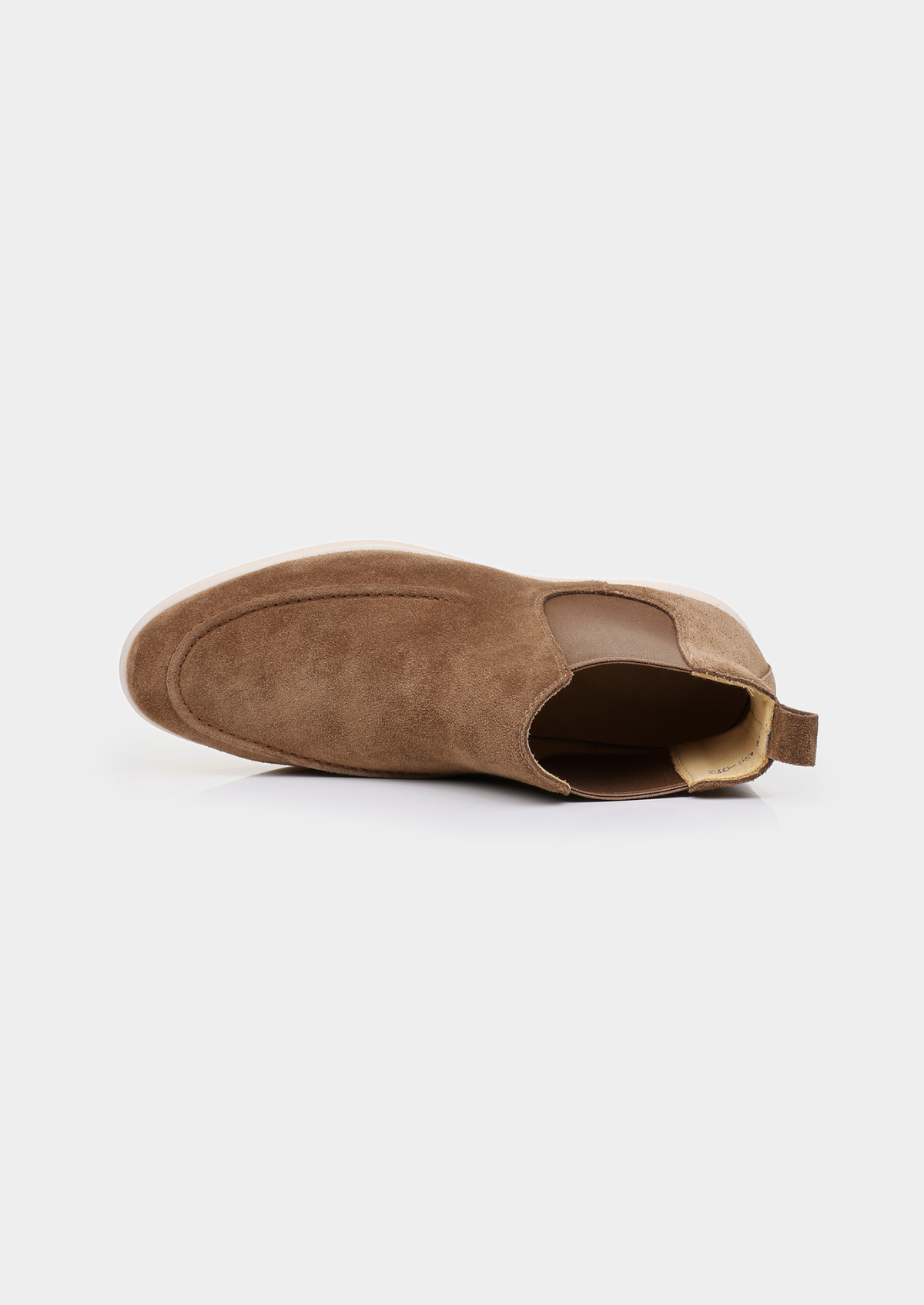 Chelsea Boot met Gestikte Mocassinneus en Crèmekleurige Zool Heren