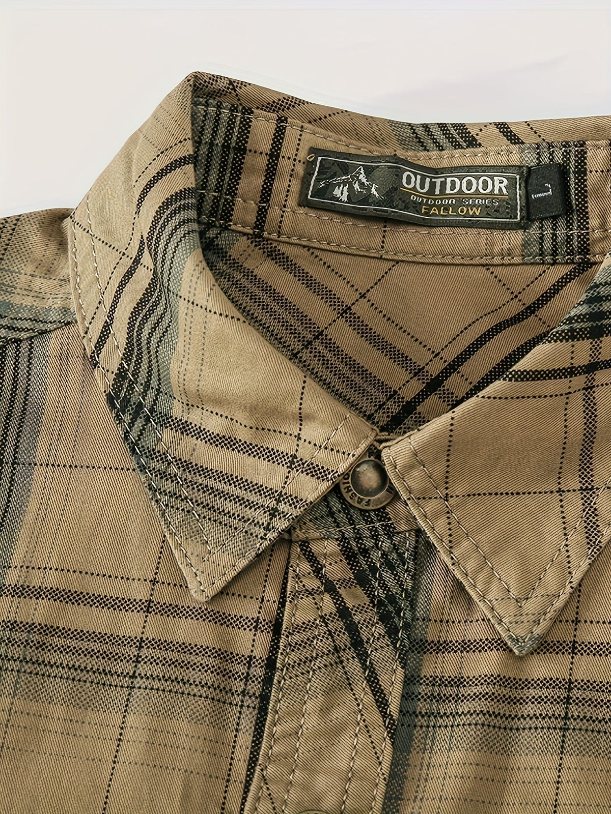 Men's Check Shirt | Long Sleeve with Two Button-Flap Chest Pockets
