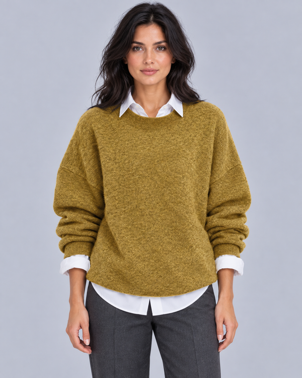 Women's 100% Cashmere Crew Neck Jumper | Oversized Fit Knitted Sweater