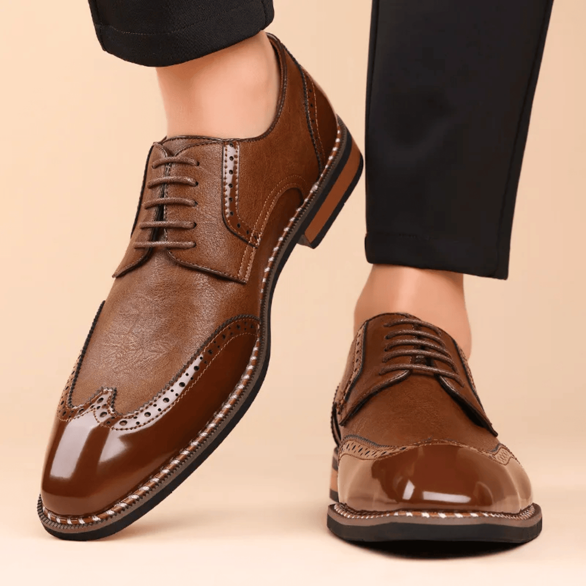Men's Two-Tone Full-Grain Leather Oxford
