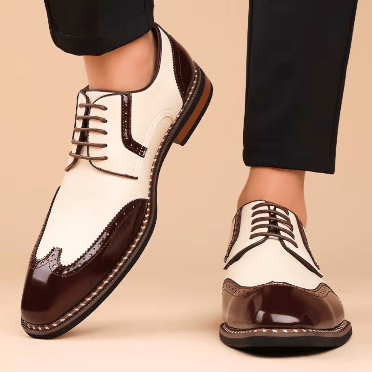Men's Two-Tone Full-Grain Leather Oxford